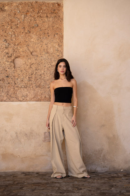 EXTRA WIDE LINEN TROUSERS