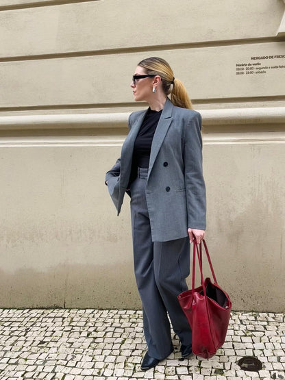 PINSTRIPED GREY BLAZER